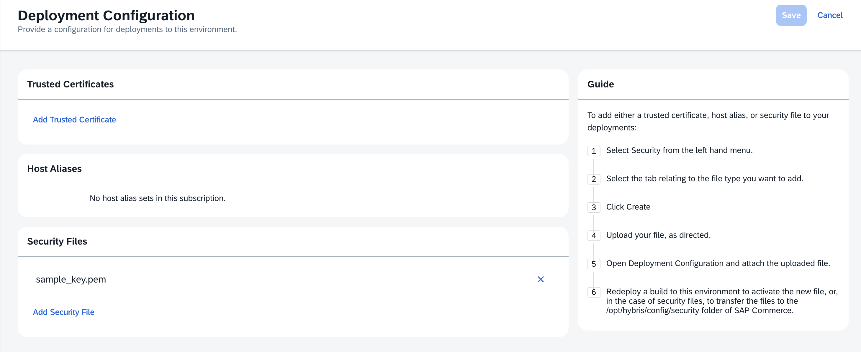 sap cloud deployment configuration screen sap cloud deployment configuration screen